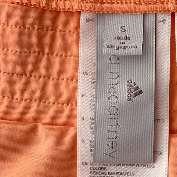 Adidas by Stella McCartney Running Short Small Elastic Waist Pull On Mesh Orange - Picture 6 of 7